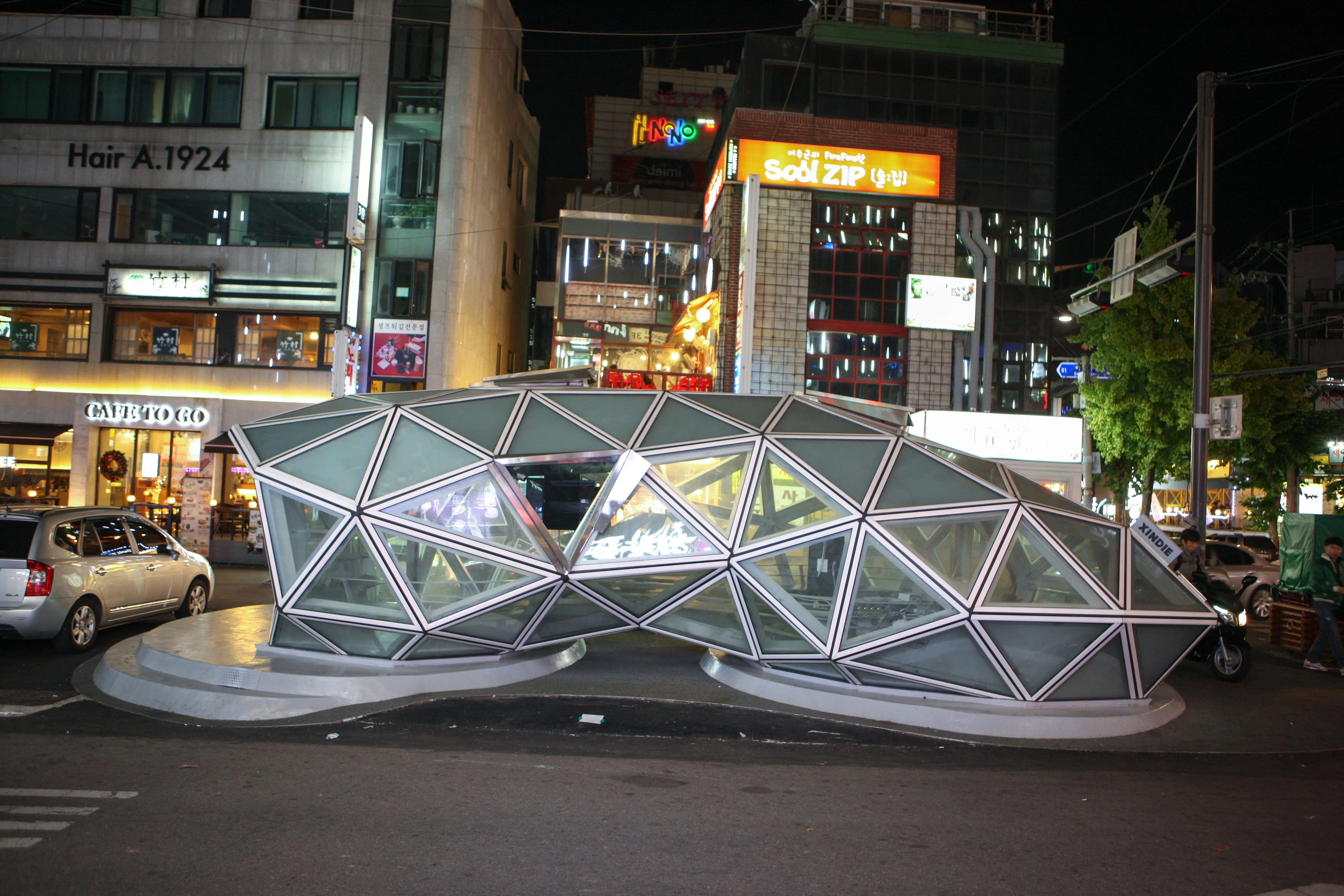 Hongdae street at night in Seoul