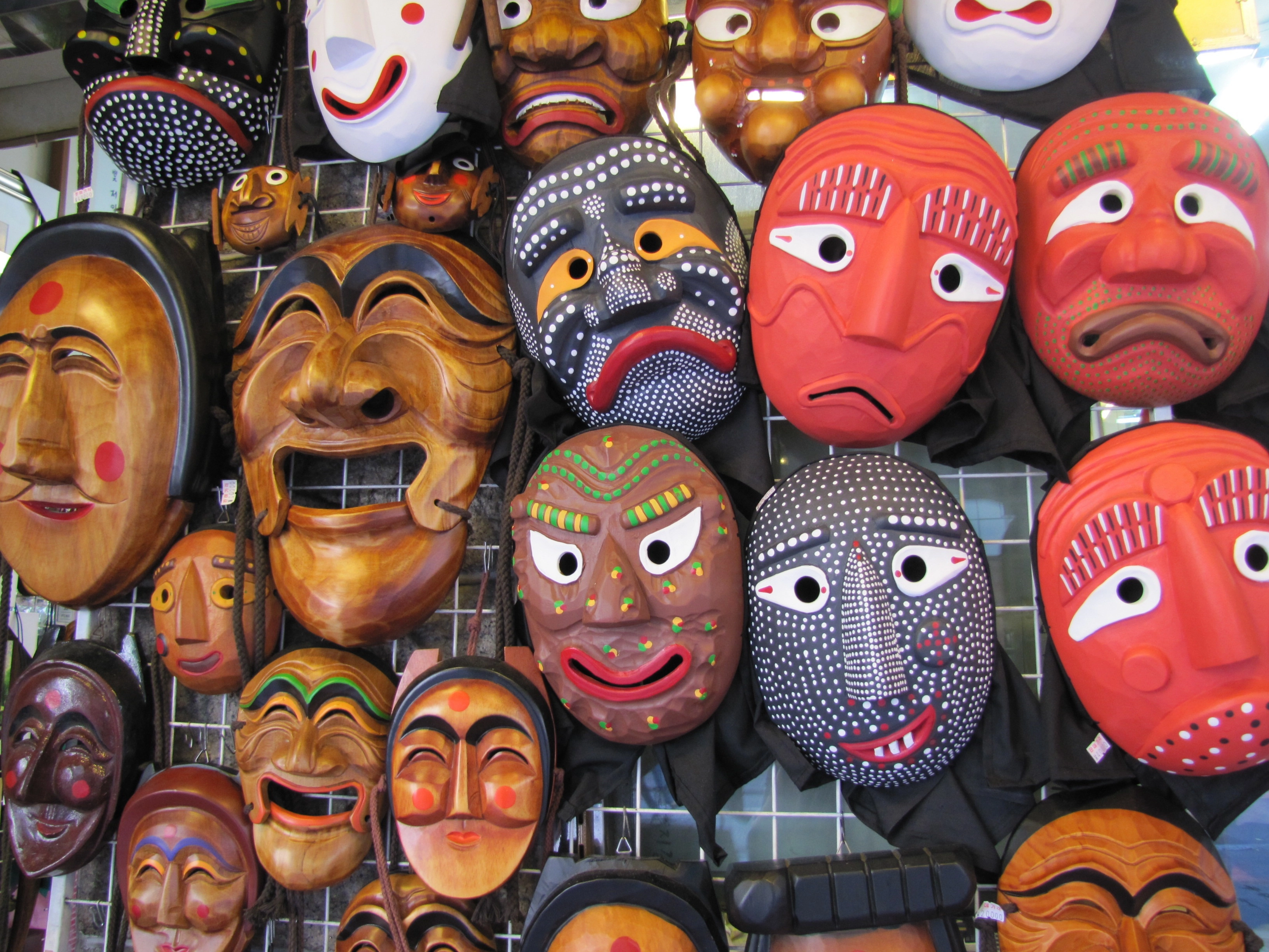 Traditional masks in Insadong Seoul