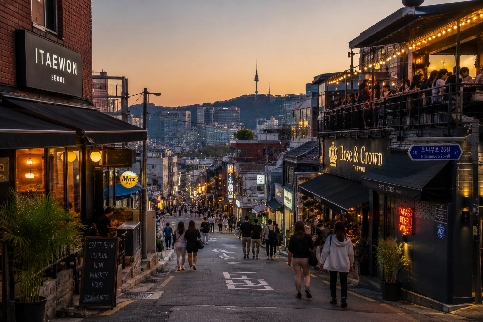 Itaewon nightlife street in Seoul