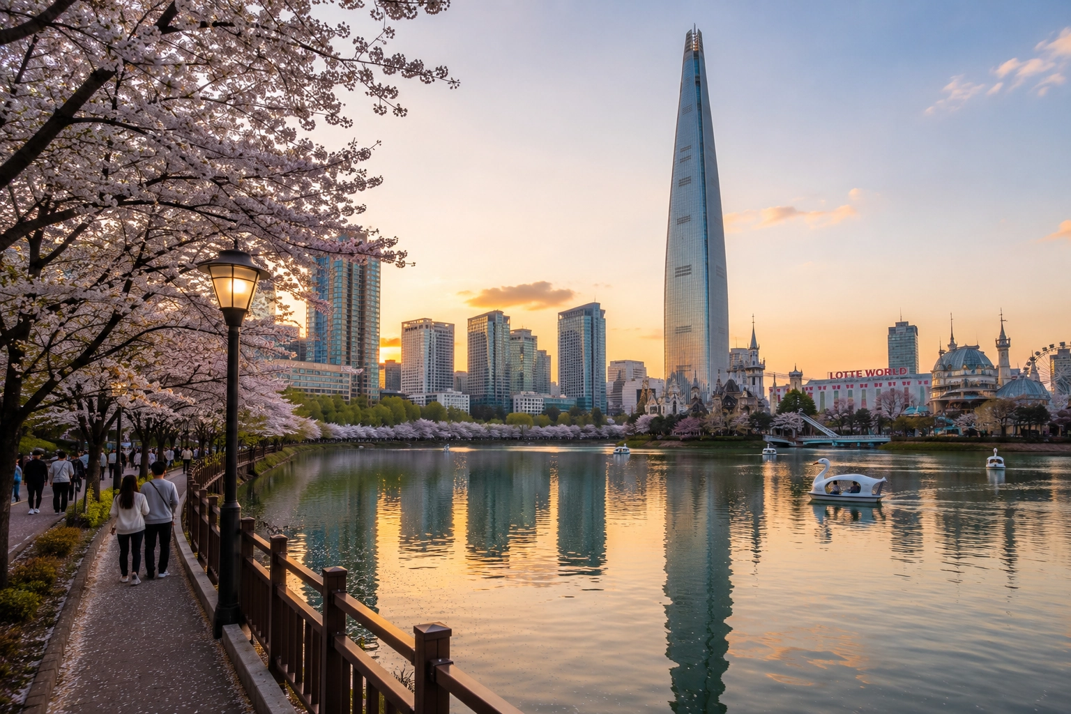 Seokchon Lake near Jamsil in Seoul
