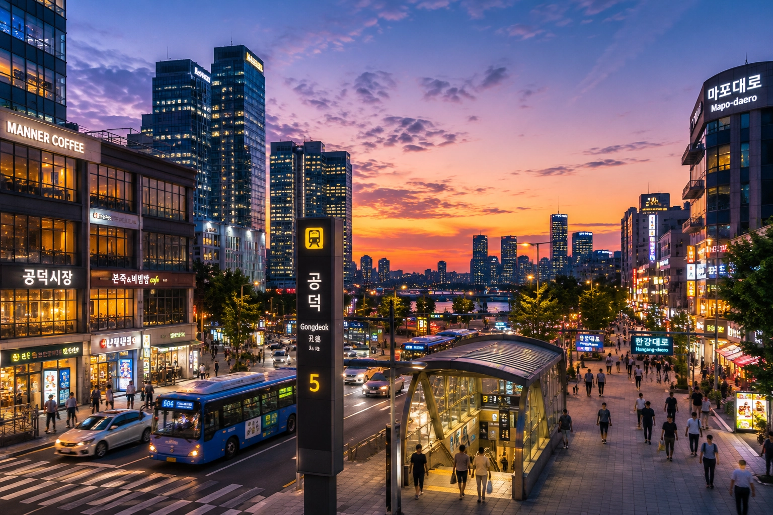Mapo Gongdeok station area in Seoul