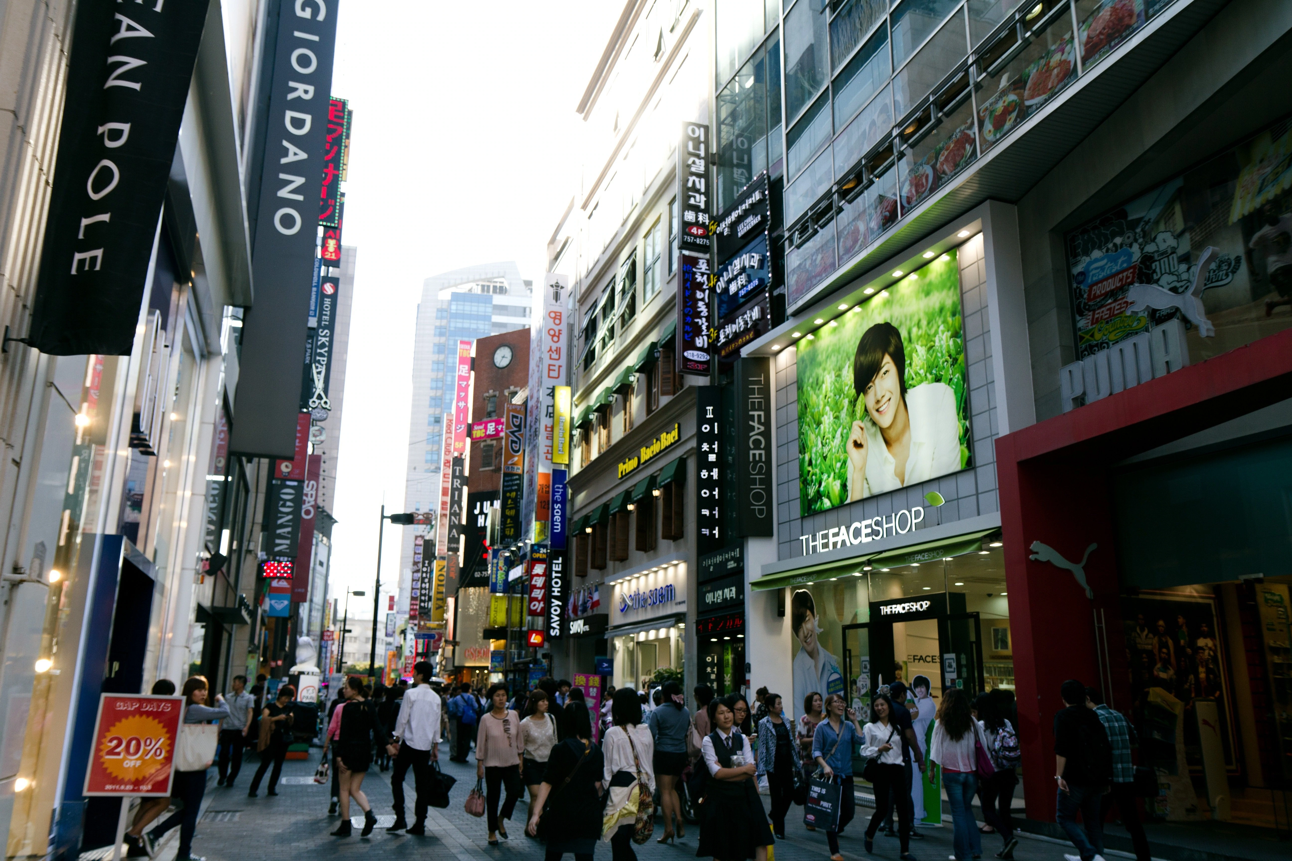 Myeongdong shopping street in Seoul