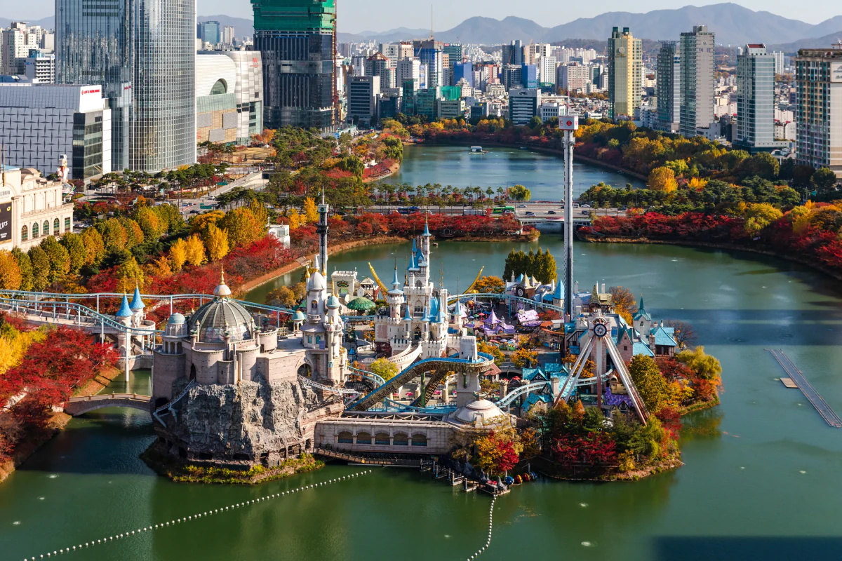 Lotte World Magic Island beside Seokchon Lake